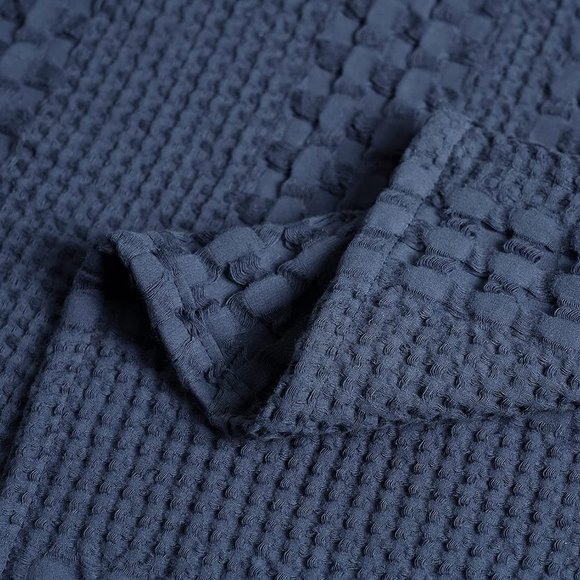 Bedding Luxury Cotton Waffle Weave Blanket Queen Navy Poshmark